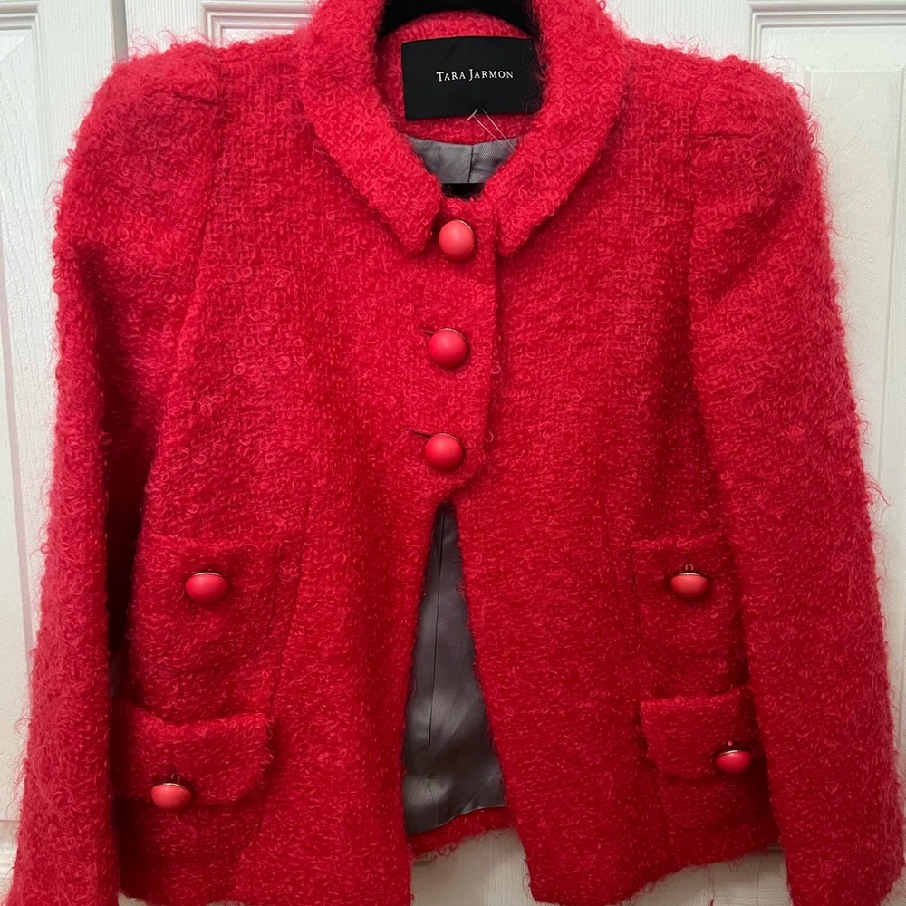 Tara Jarmon Scarlet Bouclé Jacket